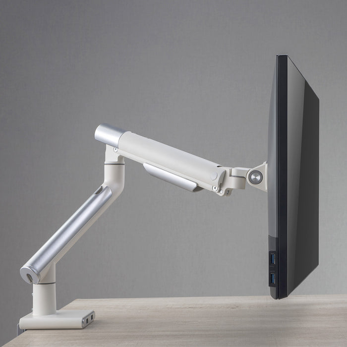 Starburst SB-FLX-1AL-U FLEXION SERIES Monitor Arm with Dual USB2.0 Charge Ports, Premium Slim Aluminum, Fully Adjustable, Full Motion Tilt Swivel Rotate, Spring Assisted, For Screens Up To 32"